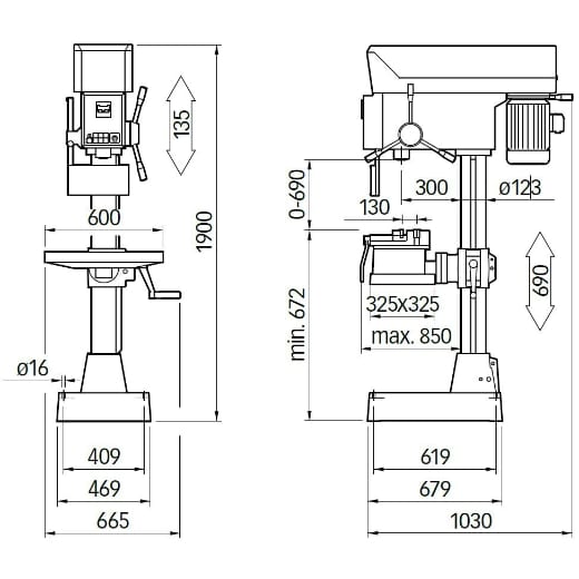 PREMIUM Highspeed-Säulenbohrmaschine R40E PGM – Bild 2