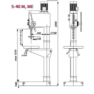 STRANDS Getriebe-Säulenbohrmaschine Modell S 40 M – Bild 2