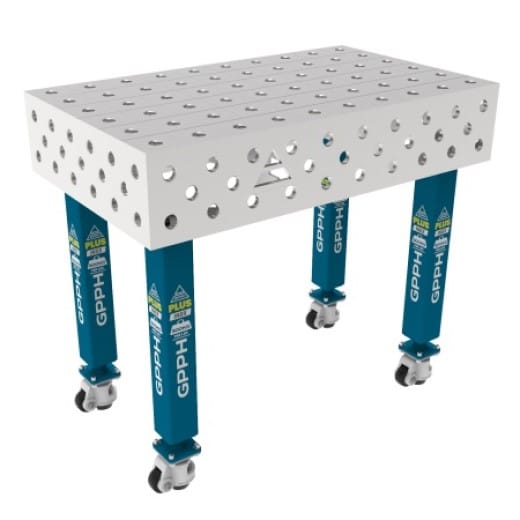 Edelstahl Schweißtisch PLUS auf Rädern 1000x600 mm 28-100x100