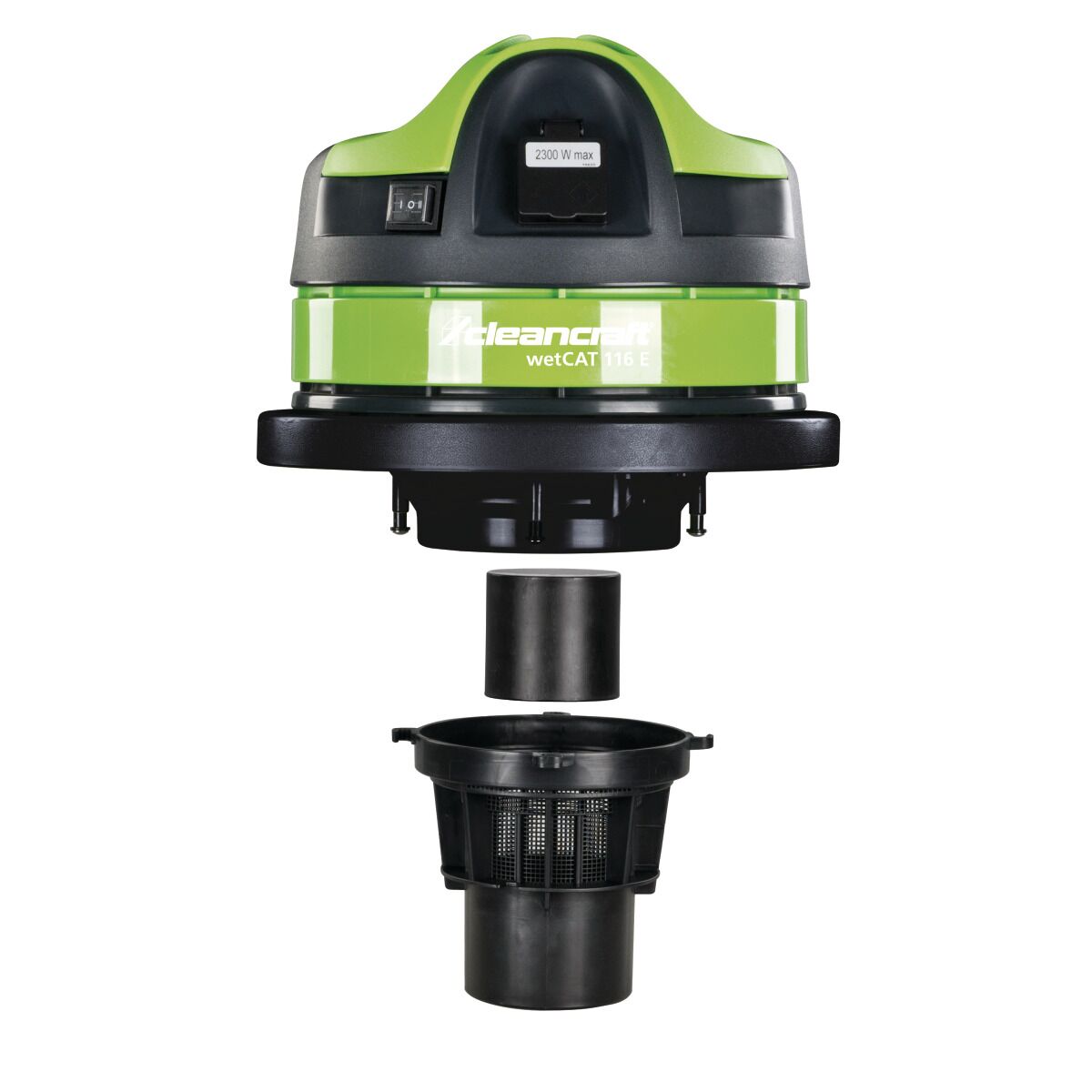 Geöffneter Motorkopf des Cleancraft wetCAT 116 E mit Filtereinsatz.