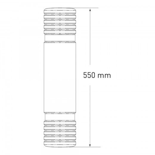 Technische Zeichnung eines Anfahrschutzes mit geriffeltem Ende, 550 mm hoch, in vertikaler Ansicht mit Maßangabe.