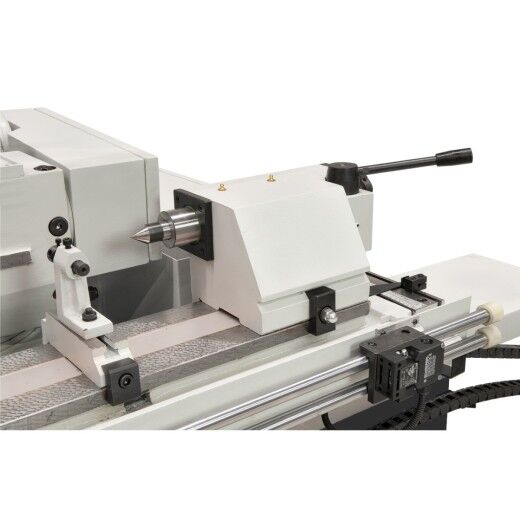 Reitstock der Rundschleifmaschine mit Spitzenaufnahme und Führungen.