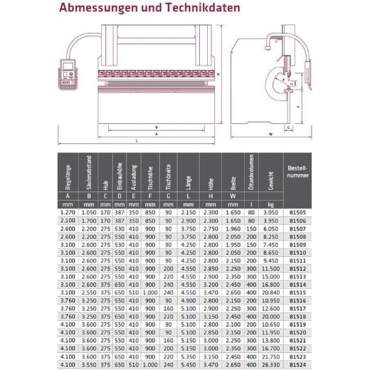 Hydraulische Abkantpresse 3-Achsen Mod. CNC-HAP 3100x135t – Bild 7