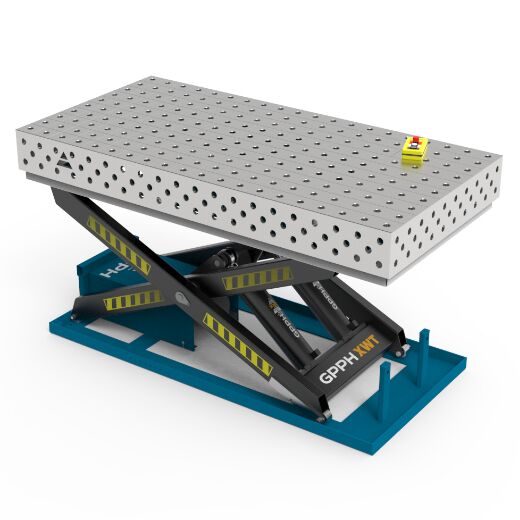 Edelstahl Schweiß Hubtisch PRO 2000x1000 mm 28-100x100