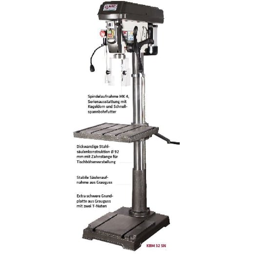 Keilriemen-Säulenbohrmaschine Modell KBM 32 SN – Bild 2