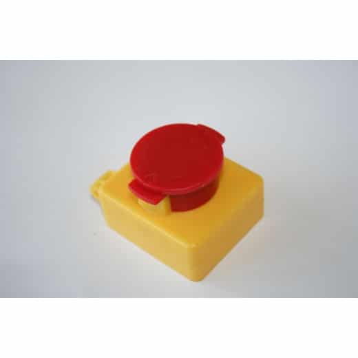 Deckel lose (gelb) zu Schalter