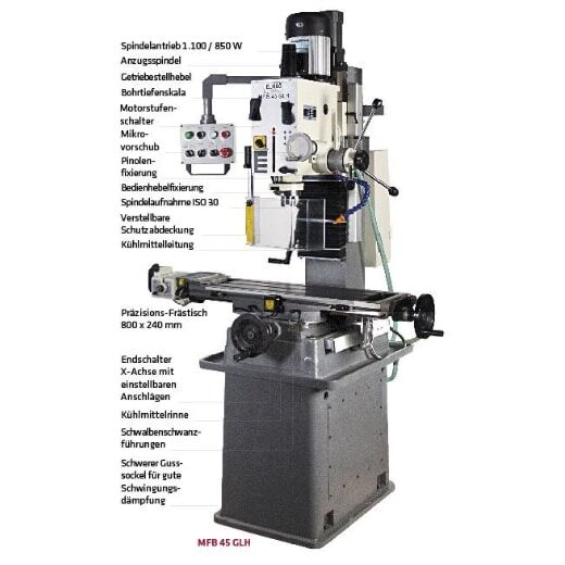 Getriebe Fräs- und Bohrmaschine MFB 45 GLH – Bild 2