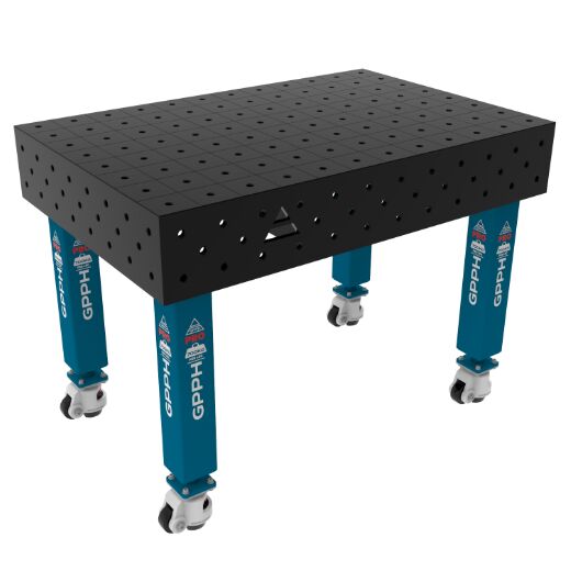 Edelstahl Schweißtisch PLUS auf Rädern 1200x800 mm 16-100x100