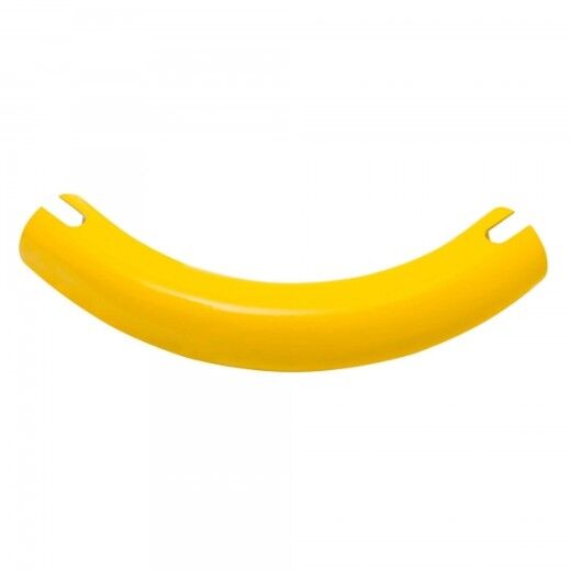 Gelbes, gebogenes Rundrohr mit Schlitz an beiden Enden, in einem Halbkreis nach oben geöffnet dargestellt.