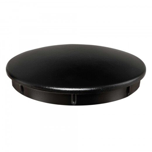 Schwarzer Kunststoffdeckel als Zubehör für Rammschutz-Poller, zur sicheren Abdeckung und optionalen Befüllung des Pollerinnenraums.