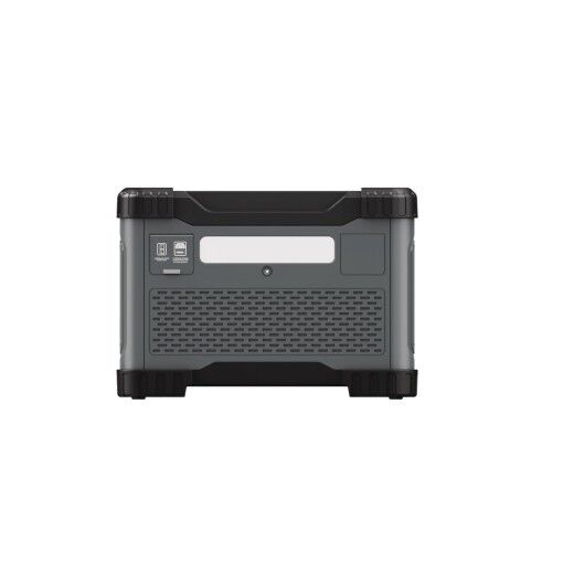 Rückseite der Powerstation PPS 2400 mit Eingangsanschlüssen und Lüftungsgitter.