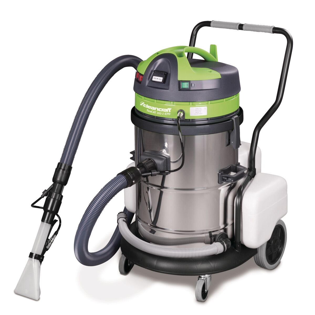 Cleancraft flexCAT 262 IFP mit montiertem Sprüh- und Saugschlauch.