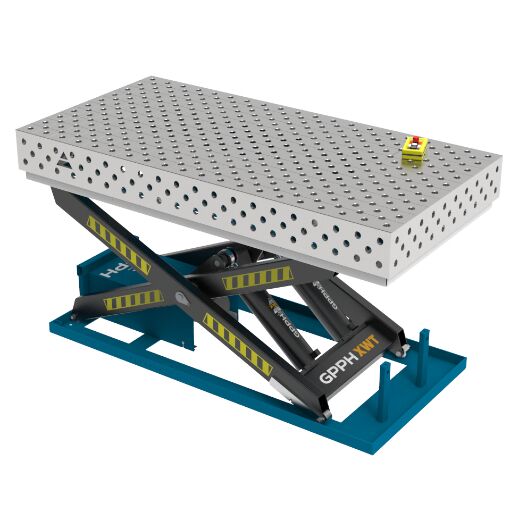 Edelstahl Schweiß Hubtisch PLUS 2000x1000 mm 28-diag