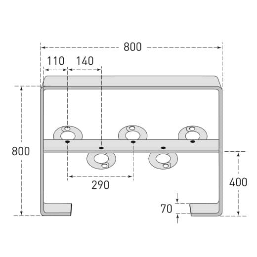 CITY-Anlehnbügel GILA mit Halteschellen-Set