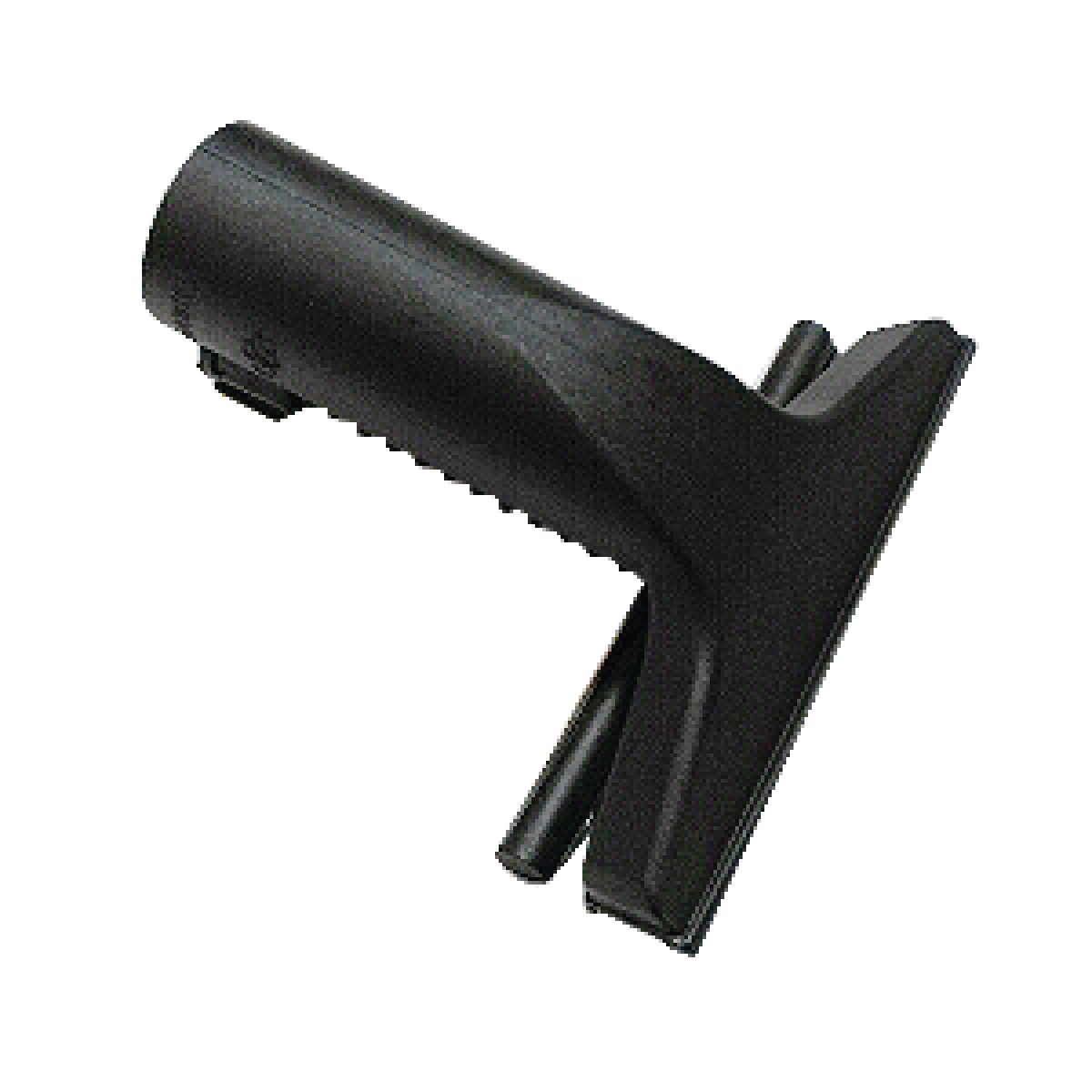 Schwarze Einspritz- und Absaugdüse aus Kunststoff, geeignet für die kombinierte Reinigungs- und Trocknungsfunktion bei Teppichen, Polstern und anderen textilen Oberflächen.