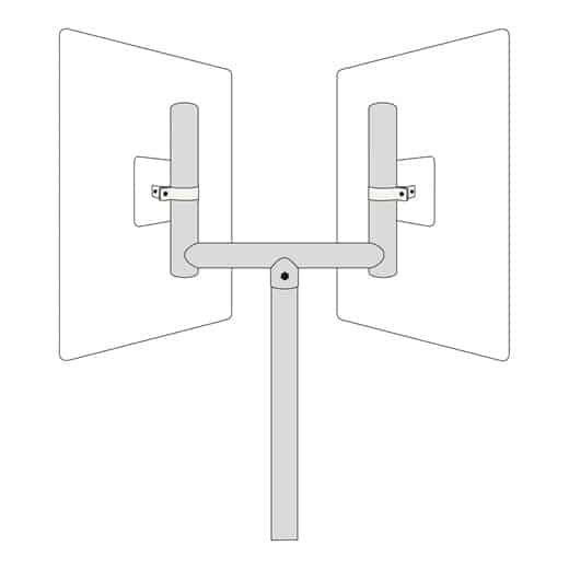 Gabelaufsatz für 2 Verkehrsspiegel